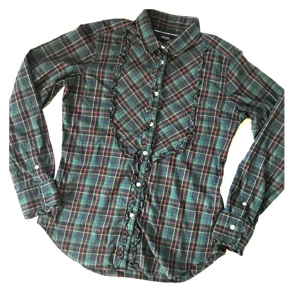 Ralph Lauren Plaid Blouse Size 10